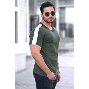 Madmext Men's Printed Khaki T-Shirt 4530