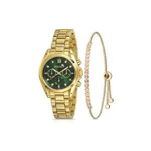 Polo Air Women's Wristwatch Luxury Zircon Stone Bracelet Combination Gold Color