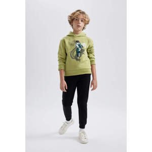 DEFACTO Boy Hooded Printed Sweatshirt Sweatpants 2 Piece Set