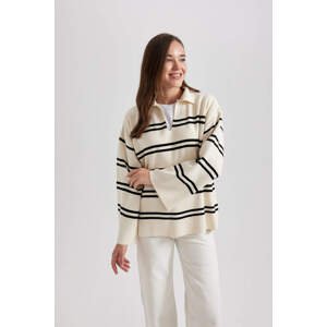 DEFACTO Regular Fit Striped Polo Neck Tunic