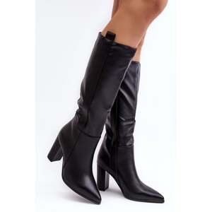 Women's over-the-knee insulated boots, black Genzani