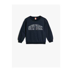 Koton Sweatshirt City Theme Long Sleeve Crew Neck Raised Cotton