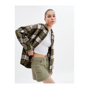 Koton Oversize Lumberjack Shirt Jacket Soft Textured Long Sleeve