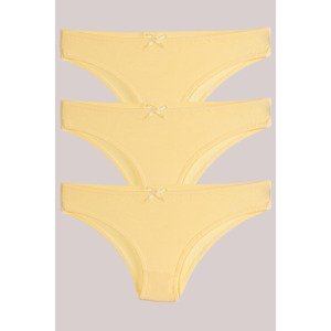 armonika Women's Yellow Cotton Lycra Panties 3 Pack
