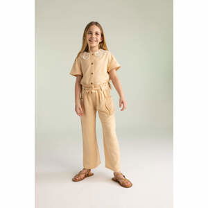 DEFACTO Girl Wide Leg Wide Leg Linen Blended Trousers