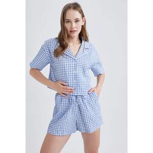 DEFACTO Oversize Fit Pyjamas Collar Crinkle Short Sleeve Shirt