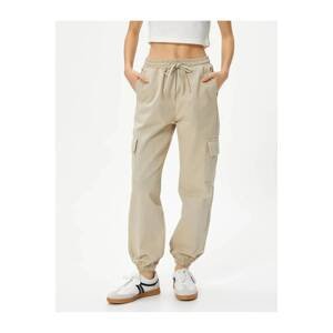 Koton Cargo Jogger Pants Comfortable Fit Elastic Waist Tie Pocket Cotton