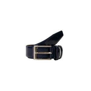 ALTINYILDIZ CLASSICS Men's Navy Blue Classic Patterned Patent Leather Suit Belt