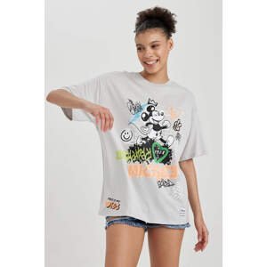 DEFACTO Cool Disney Mickey & Minnie Licensed Oversize Fit Printed T-Shirt
