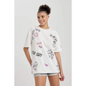 DEFACTO Oversize Fit Printed Short Sleeve T-Shirt