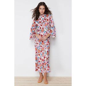 Trendyol Multicolored Floral Patterned Satin Woven Dress