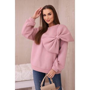 Insulated sweatshirt with a large bow - dark pink