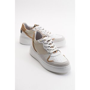 LuviShoes Sette Beige Multi Genuine Leather Women's Sports Shoes