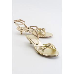 LuviShoes Vind Women's Gold Metallic Heeled Sandals