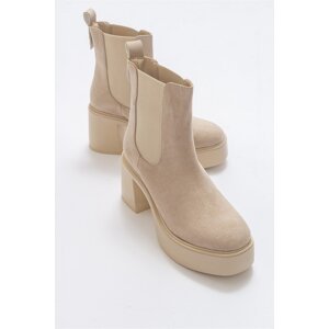 LuviShoes Aback Beige Suede Women's Boots