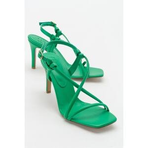 LuviShoes Anba Women's Green Heeled Shoes