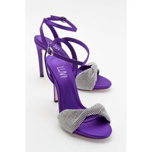 LuviShoes Blas Women's Purple Satin Heeled Shoes