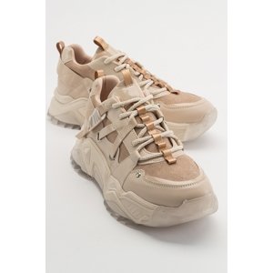 LuviShoes LEONA Womens Beige Rose Sports Sneakers