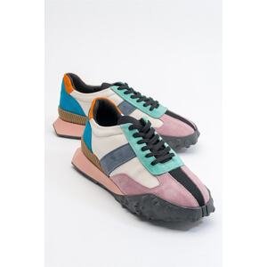 LuviShoes Lody Lilac Suede Multi Leather Men's Shoes