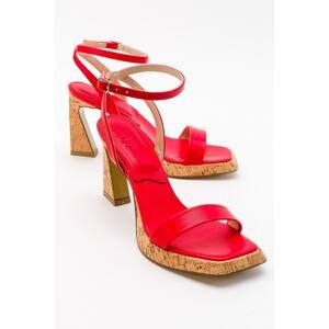 LuviShoes Reina Red Skin Women's Heeled Shoes