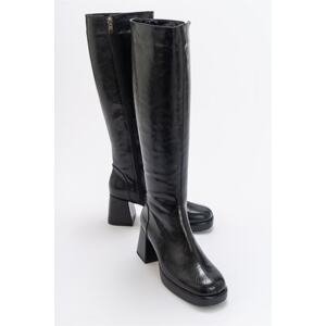 LuviShoes Noote Black Print Women's Boots