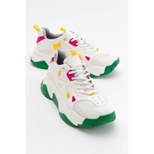 LuviShoes Lecce White Green Multi Women's Sports Shoes
