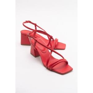 LuviShoes Daisy Red Skin Women's Heeled Shoes