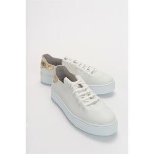 LuviShoes 155 Women's Sneakers With Genuine Leather White Gold