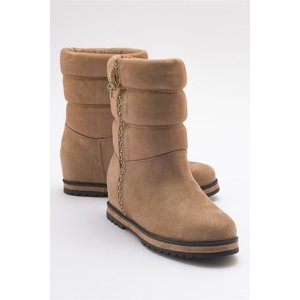 LuviShoes STOR Dark Beige Suede Women's Boots