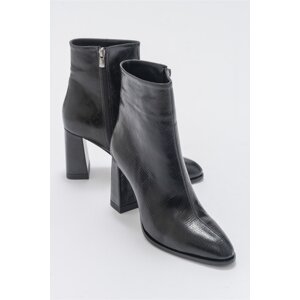 LuviShoes Jewel Black Print Women's Heeled Boots