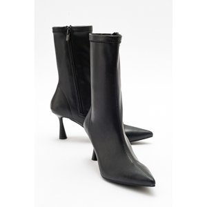 LuviShoes SPEZIA Women's Black Stretch Heel Boots