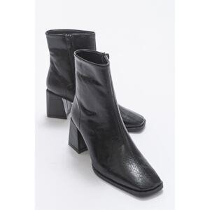 LuviShoes Loren Women's Black Patterned Boots