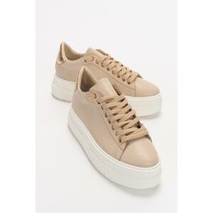 LuviShoes Spes Beige Women's Sports Shoes
