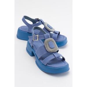 LuviShoes Women's Redy Jeans Blue Sandals