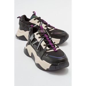 LuviShoes LEONA Black Purple Women's Sports Sneakers