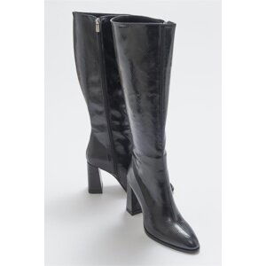 LuviShoes Decer Black Women's Heeled Boots