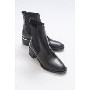 LuviShoes Butter Black Skin Genuine Leather Women's Boots