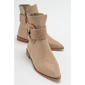 LuviShoes UNDO Women's Beige Suede Stone Boots