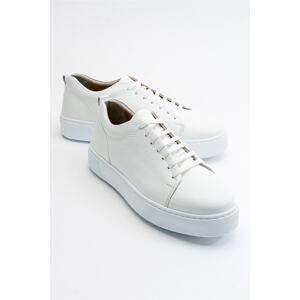 LuviShoes Renno White Leather Men's Shoes
