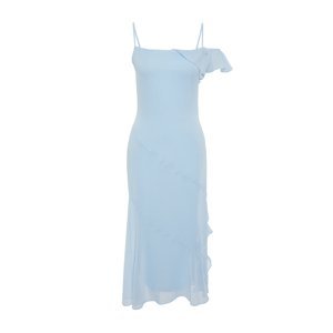 Trendyol Light Blue Flounced Chiffon Stylish Evening Dress