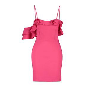 Trendyol Fuchsia Body-Sitting Woven Flounced Elegant Evening Dress