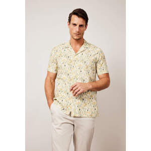 DEFACTO Modern Fit Resort Neck Printed Short Sleeve Shirt