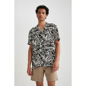 DEFACTO Regular Fit Viscose Printed Short Sleeve Shirt