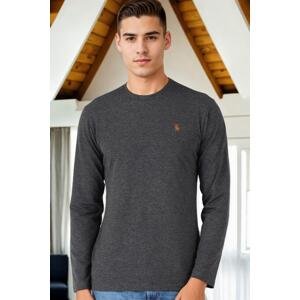 T8588 DEWBERRY BICYCLE COLLAR LONG SLEEVE T-SHIRT-ANTHRACITE-2