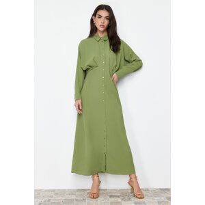 Trendyol Khaki Waist Detailed Woven Shirt Dress