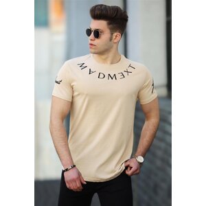 Madmext Men's Camel Embroidered T-Shirt 4512