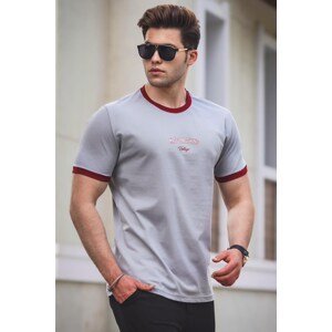 Madmext Men's Printed Gray T-Shirt 5255