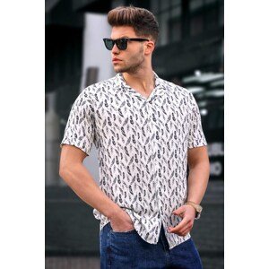 Madmext White Patterned Shirt 5533