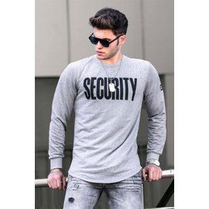 Madmext Gray Ripped Detail Printed Sweatshirt 4126