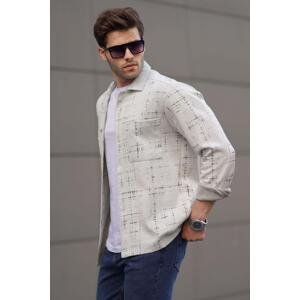 Madmext Gray Patterned Regular Fit Men's Shirt 6722